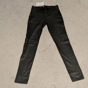 Coated Twill Leggings - Straight Leg